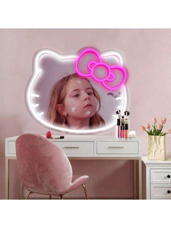 LED Decorative Lighting Mirror Makeup Mirror Creative Bathroom Mirror Cat LED Fill Light Indoor Lighting Vanity Makeup Mirror With Lights
