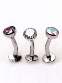 14G ASTM F136 Titanium Belly Button Rings For Women Floating Belly Rings Flat Back Belly Piercing Convex Base 5mm CZ Navel Rings Curved Barbell Internally Threaded Navel Belly Piercing Jewelry - Multicolor - View 4