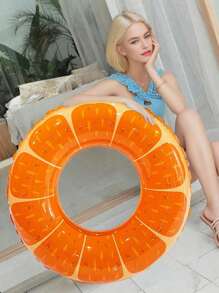 1PC Viral Orange Pool Float – Summer Swim Ring, Leak-Proof Beach Toy, Aesthetic Party Decor