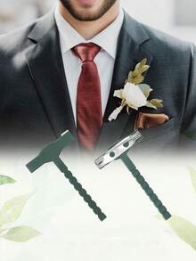 6Pcs Brooch For Groom Bridal Wedding, DIY Corsage Pins, Wedding Buttonhole Flowers Pin, High-End Bouquet Holder, Wedding Corsage Making Material T-Shaped Chest Buckle, Holder, Valentine's Day Flower Bundle Stand, Wedding Supplies - Multicolor - View 3