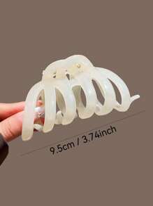 3 Peças/1 Peça 9,5cm Presilhas de Cabelo de Plástico Geométricas Pretas, Brancas e Cáqui, Multifuncionais, Elegantes, Minimalistas, Presilhas de Cabelo de Cor Sólida Adequadas para Uso Diário, Casual, Festa, Deslocamento, Férias, Penteado, Lavagem do Rosto, Maquiagem, Combinação de Roupa de Verão, Acessórios de Beleza Clipe de Cabelo Casual