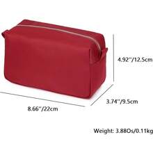 Organizer Bag -Lightweight Cosmetic Bag With Ring Clasp, Perfect Travel Makeup Bag For Women,Nylon Stand Up Design - Burgundy Red/Nylon - View 4