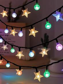 Solar String Lights, LED Fairy Lights, Waterproof Outdoor Lights, , Multicolor Glow, Warm White Light, 8 Modes, Crystal Ball Lights, Star Lights, Bubble Lights, Garden Decor