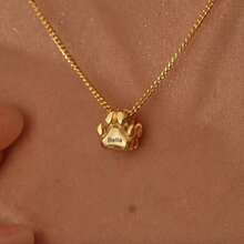 个性化3D爪印名字项链、个性化小狗爪子项链、简约爪子项链、动物项链、宠物项链 - 彩色 - 查看 13