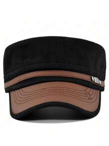 1 pièce Casquette de baseball unisexe couleur unie avec motif lettre, casquette snapback polyester polyvalente pour les activités de plein air et le port quotidien