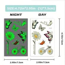 1/2/3/6/10/20pcs Cartoon Cute Children Glitter Temporary Tattoo Stickers - Fairy, Butterfly, Flower, Ladybug, Dragonfly Designs, For Daily Use, Party, Holiday, Gift, Waterproof Body Arm Decoration , Back To School Gifts - Multicolor - View 10