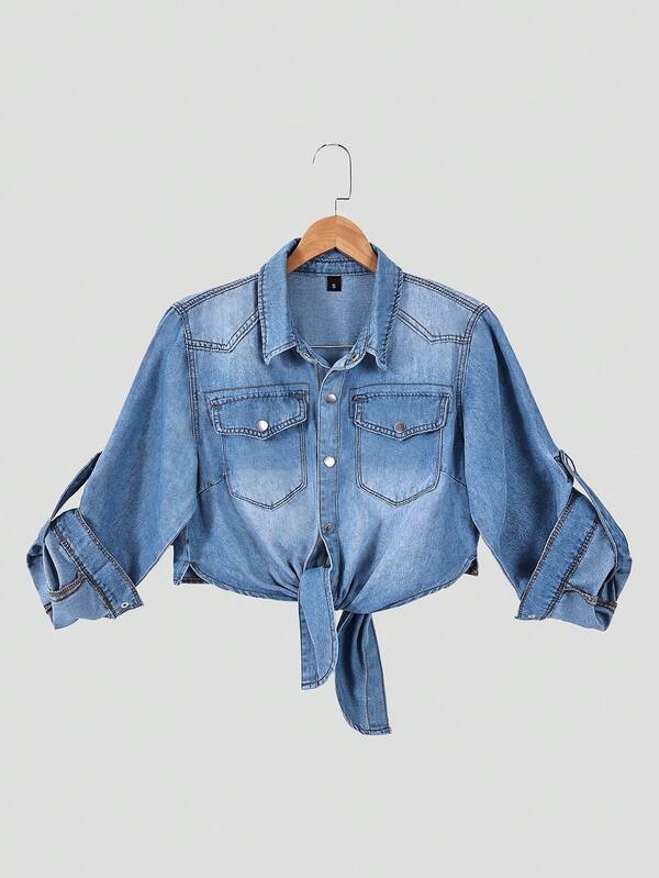 New Casual Denim Long Sleeve Shirt, Spring/Summer