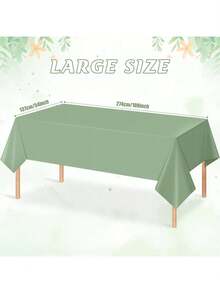1/3/6 pièces Nappe en plastique vert sauge pour tables rectangulaires, nappe jetable vert clair, nappe de table imperméable vert sauge pour décoration de fête d'anniversaire, de mariage, 54 X 108 pouces - Vert - Voir 2