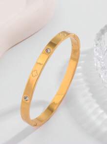 Set de 5 piezas de brazaletes de joyería con adorno de trébol dorado de moda casual, adecuado como regalo para mamá, amigos, familia, esposa, novia, compañeros de clase para festividades