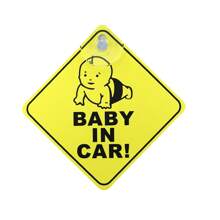 Baby On Board Sticker For Cars, Baby On Board Warning Signs With Suction Cups