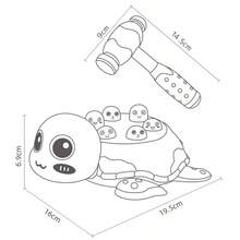 [互动教育] 1 件彩色形状分类乌龟锤玩具，采用耐用材料制成，适合 0-3 岁幼儿的教育游戏，是圣诞节、万圣节、感恩节的理想礼物