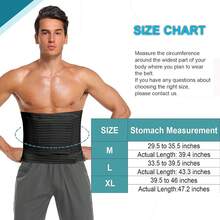 Faja abdominal para hombres y mujeres - Faja para después de cirugía, banda de compresión ajustable, faja abdominal, cinturón de soporte para hernia - Negro - Ver 2