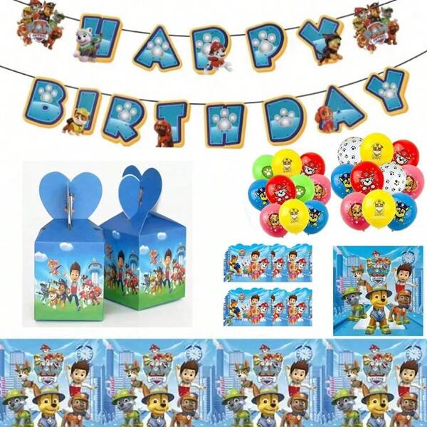 Paw Patrol مستلزمات حفلة عيد ميلاد بطرشيات باو باترول ،بالونات ،مفرش طاولة ،لافتة ،هدايا ممتازة هدايا أعياد للمعجبين