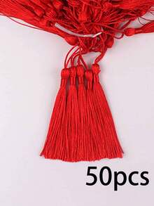 50 tua rua lụa có dây vàng 13cm, thích hợp để làm dấu trang tự làm, trang trí mũ tốt nghiệp, làm đồ trang sức làm quà tặng nhỏ, đồ trang trí treo tự làm, dấu trang, quạt, đồ thủ công, ngày lễ, đồ trang trí nhà cửa và năm mới - Vàng - Xem 18