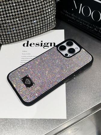 1 件水钻装饰闪亮全覆盖柔软舒适手机壳，兼容 16 防水防震防摔防刮