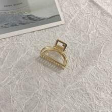 1/6pcs Metal Hair Claw/Barrette, Small Size Hair Clips Suitable For Ladies/Girls, Minimal Style Chic For Bun, Ponytail, Simple & Versatile Hair Accessories Hair Jaw Clip Hair Clamps Hair Clutch Hair Catcher Clip, Claw Clip - Gold - View 6