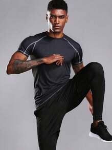 High-End Breathable Quick-Dry Casual Sports Outdoor Running Short Sleeve T-Shirt For Men, Mesh Fabric, Summer Lightweight