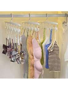 1/3/5/10/15件装多功能旋转衣架，带多个挂钩，适用于领带、围巾、卧室衣柜空间整理、收纳盒、女士上衣、女士裤子、女士冬装、女士连衣裙、女士优雅服饰 – 360°旋转衣柜整理衣架，也可用于挂腰带