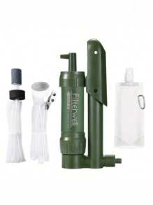 Ein Set persönlicher Outdoor-Wasserfilter, 4000 L Aktivkohle-Wasserfilterstrohhalm für Outdoor-Überlebensausrüstung, Outdoor-Wasserfilter entfernt 99,99% der Bakterien, Notfall-Wasserklärer