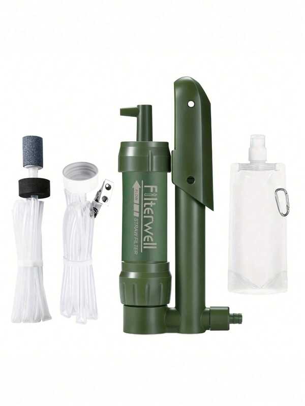 A Set Personal Outdoor Water Filter, 4000 L Activated Carbon Water Filter Straw For Outdoor Survival, Water Filter Outdoor Removes 99.99% Bacteria, Emergency Water Purifier
