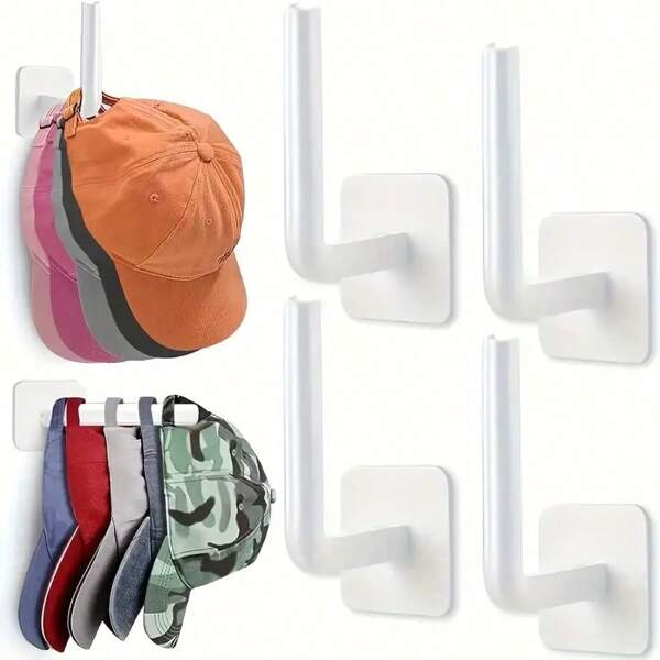1 Piece Of Non Drilling Cap Storage Hook, Used For Self-Adhesive Hooks For Keys, Hats, Towels, And Miscellaneous Items. It Is A Space Saving Auxiliary Hook For Families And Dormitories, And Is Very Suitable For Space Saving Designs Such As Keys, Hats, Towels, Etc