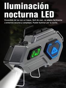 Intercomunicador Impermeable Motocicleta Casco Auricular Bluetooth con Iluminación 1000mAh, Ipx6 Impermeable, Cancelación de Ruido, Tiempo de Espera Extra Largo - Gris - Ver 5