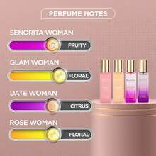 Hkr4492 Luxury Perfumes For Women Set 4x20ml Woman Perfume With DATE SENORITA GLAM ROSE Vanilla Perfume With Floral Sweet Musk Arabian Perfume For Women Cologne Perfume Gift Set - as pic - View 3