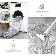 Washable Rug, Abstract Machine Area Rugs For Living Room, Non-Slip, Water-Repellent, Low Pile Modern Rug For Bedroom, Dining Room, Office, Kitchen - Multicolor Grey - View 7