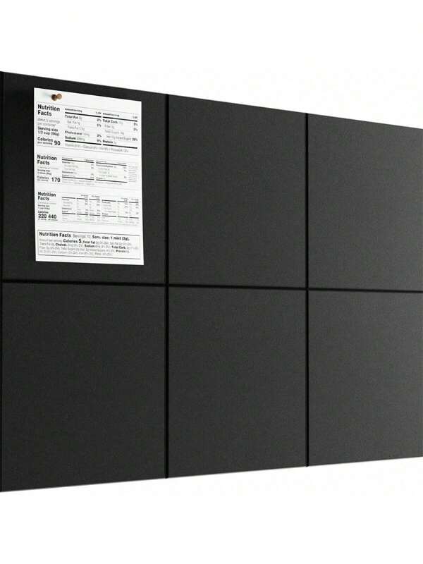1/6 unidades/Paquete Tableros de corcho negros para pared, Tablero de alfileres cuadrado para oficina, hogar y escuela, como tablón de anuncios, tablero de visión, tablero para fotos - Negro 30*30cm con fieltro, útiles escolares, cosas de escuela, primer día de escuela