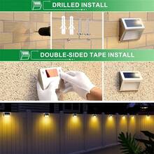 12pcs Outdoor Solar Deck Lights, Outdoor Solar Lights, Fence Solar Lights, Suitable For Fences, Yards, Gardens, Paths, White And Warm Light