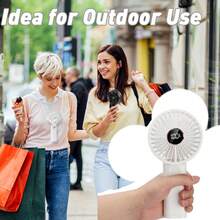 Small Portable Fan With Lanyard, 180° Free Adjustment, Foldable Handheld Fan With 6 Speeds, Small Pocket Fan With LED Display, Low Noise Fan With Power Bank For Outdoor Activities Such As Traveling, Shopping, And Hiking - 白色 - 查看 1