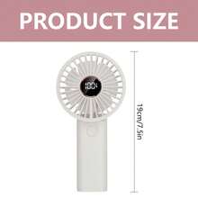 Small Portable Fan With Lanyard, 180° Free Adjustment, Foldable Handheld Fan With 6 Speeds, Small Pocket Fan With LED Display, Low Noise Fan With Power Bank For Outdoor Activities Such As Traveling, Shopping, And Hiking - 白色 - 查看 8