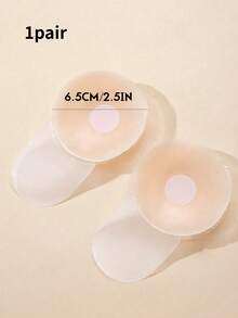 2pcs  6.5cm Round  Shape Liquid Silicone Reusable Nipple Covers With Pull Design, Washable - Apricot - View 2
