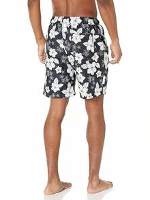 Essentials - Bañador de Secado rápido para Hombre - Estampado de hibisco negro - Ver 3