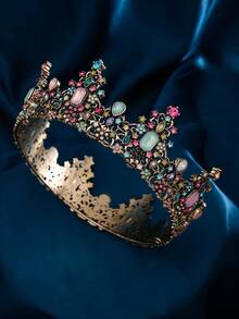 水钻装饰彩色新娘皇冠派对头饰新娘发饰情人节配饰 - 彩色 - 查看 4