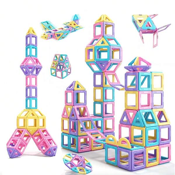 Magnetic Tiles Toys For 3 4 5 6 7 8+ Year Old Boys Girls Upgrade Macaron Castle Blocks Building Set For Toddlers STEM Creativity/Educational Toys For Kids Age 3-6 Christmas Birthday Gifts