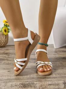 Fashionable Flat Sandals For Teens, Comfortable Strap Leather Sandals, Summer Stylish Footwear, Easily Paired With Casual Outfits, Durable Construction And Soft Material, All-Day Comfort