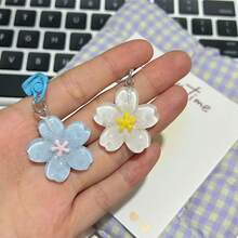 Transparent Colorful Flower Keychain Fashion Accessories For Women And Students Earphone Case Car Decoration Cute Transparent Flower Keychain Bag Pendant Decorations Beach Accessories Flower - View 8