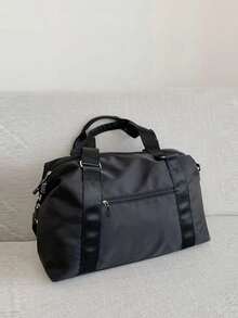 Minimalist Large Capacity Duffel Bag With Bag Charm Bag Holiday Luggage Bag Weekend Bag Overnight Bag Essentials Organizer For Summer Vacation Traveling Bag Travelling Organizer Outfit Airport Clothes Stuff Luggage Bag Bag For School School Accessories School Stuff - Black - View 5