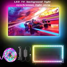 TV LED Backlight, 32.8-Foot Cuttable TV Light, Suitable For TVs With 23-100 Inch Screens And PC Monitors, Sensor Equipped TV Backlight, Game And Music Synchronized Color Changing Light - RGBIC - View 3