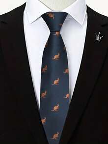 1pc Unisex Animal Pattern Polyester Necktie, Workplace AccessoryMen Necktie - Multicolor - View 2