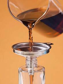 2pcs Stainless Steel Funnel With , Minimalist Design Kitchen Funnel