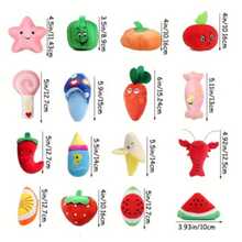 12 件什锦吱吱叫狗狗玩具，适合小型犬和中型犬，可爱互动毛绒小狗咀嚼玩具带声音，多种设计适合出牙小狗 - 彩色 - 查看 3