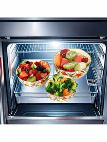 5个彩色搪瓷密封食品储物罐，尺寸分别为10/12/14/16/18厘米，包含带盖的水果蔬菜碗，适用于厨房、圣诞礼物、餐具套装、餐垫、餐具、厨房必备品、家居装饰、烹饪辅助用品，也适合情人节、斋月、开斋节、复活节等节日。 - 彩色 - 查看 6