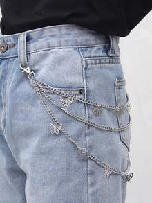 朋克风镂空装饰腰带，时尚百搭韩版PU皮带女腰带，可调节腰链 - 銀色 - 查看 5