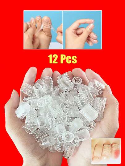 12 件硅胶鞋头、透气指套、趾尖保护器、老茧垫、耐磨垫，适用于书写和工作活动