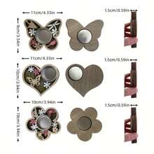 1pc Rustic Wooden Candle Holder - Heart, Butterfly & Flower Shapes For Garden, Wedding, Party Decor - Meditation Atmosphere Enhancer - Ideal Holiday Gift, Meditation Decor|Vintage Wooden Holder|Elegant Candle Holder, Candle Holder Deco