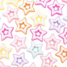 20pcs/Pack Hollow Star Cartoon Star Beads, 16mm Colorful Assorted Craft Supplies