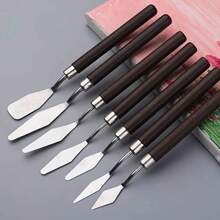 7 件专业调色刀、绘画用不锈钢油画笔、油漆刮刀、油画调色刀、不锈钢油漆刮刀、返校用品、学校用品