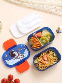 1pc Microwaveable Cartoon Sealed Lunch Box, Office Workers' Heated Lunch Box, Anti-Drop Lunch Box, Portable Lunch Box